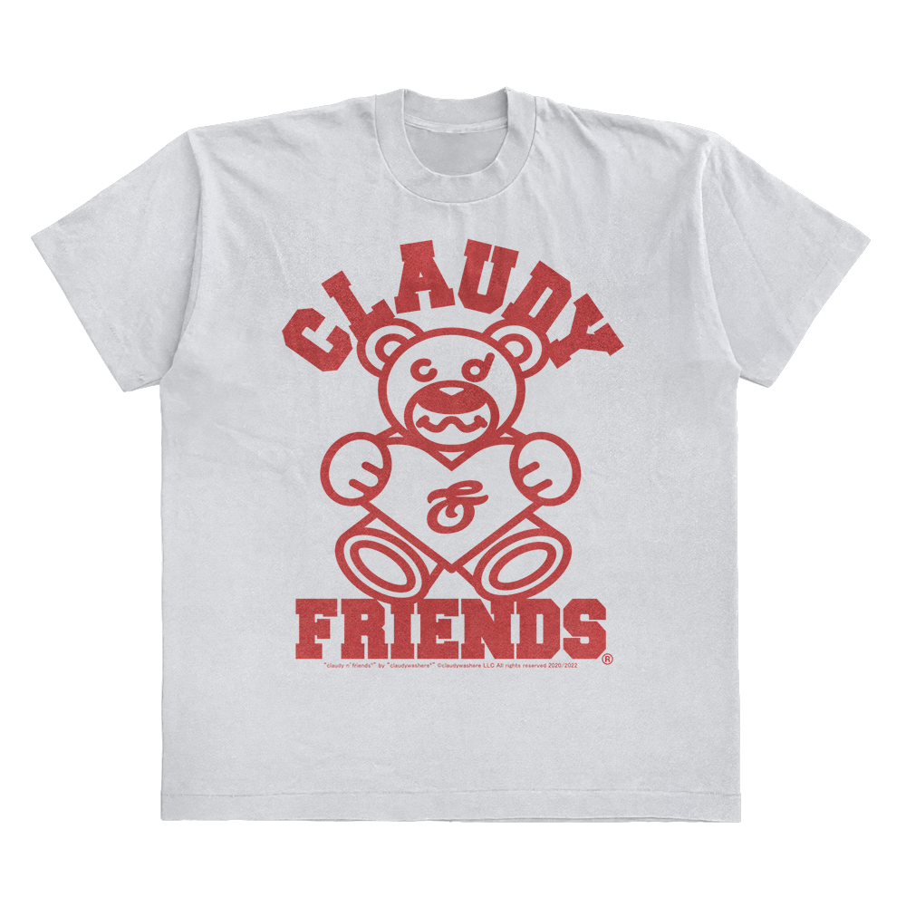 CLAUDY N' FRIENDS® WHITE/RED STAPLE TEE