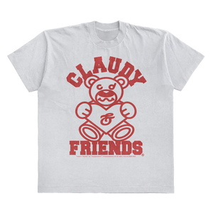 CLAUDY N' FRIENDS® WHITE/RED STAPLE TEE