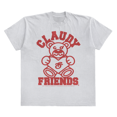 CLAUDY N' FRIENDS® WHITE/RED STAPLE TEE