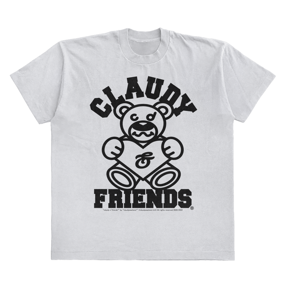 CLAUDY N' FRIENDS® WHITE/BLACK STAPLE TEE