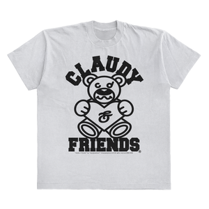 CLAUDY N' FRIENDS® WHITE/BLACK STAPLE TEE