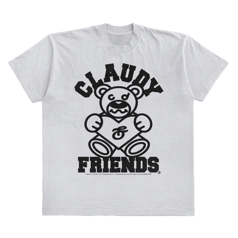 CLAUDY N' FRIENDS® WHITE/BLACK STAPLE TEE